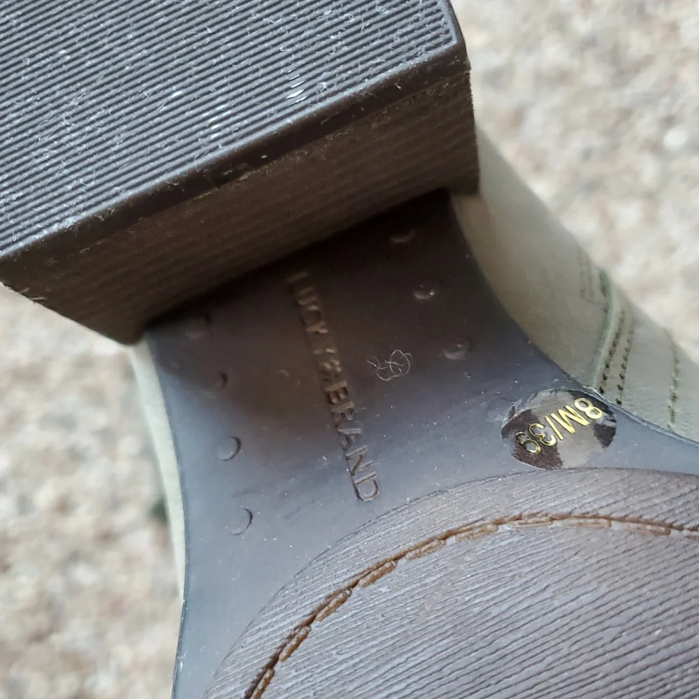Lucky Brand Branndi Bootie in Olive Night, Size 8, NWOT